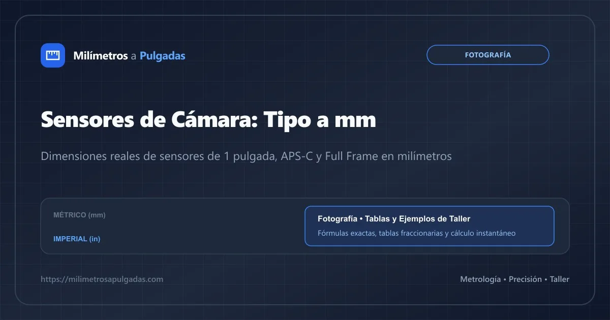 Sensores de Cámara: Medidas en Pulgadas y mm
