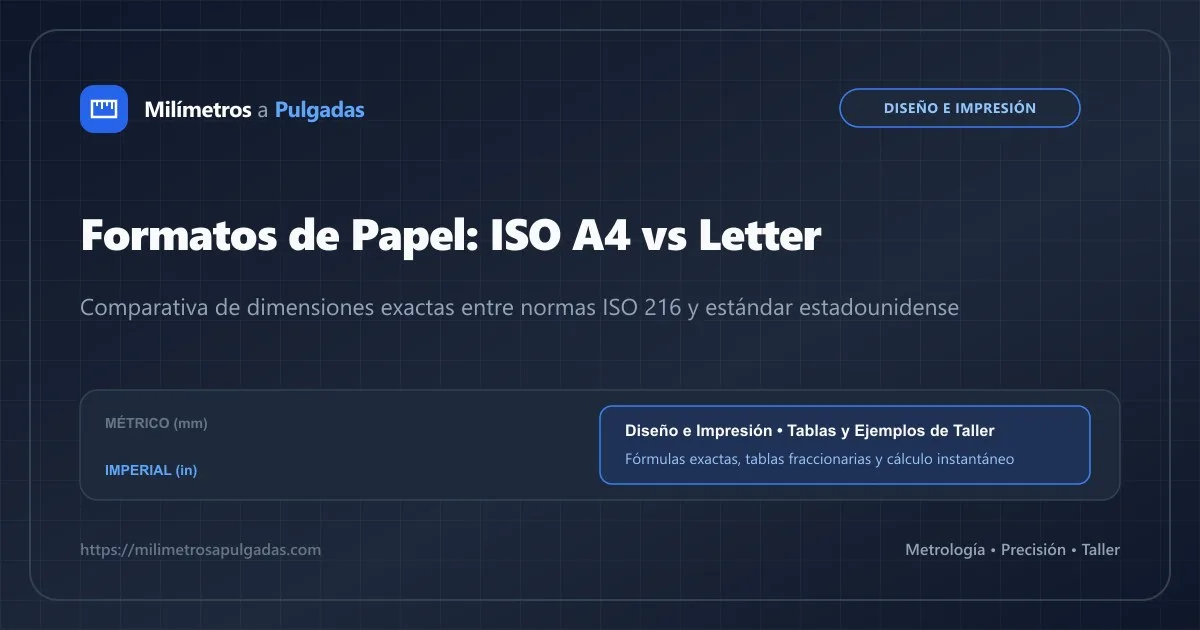 Formatos de Papel: ISO A4 (mm) vs US Letter