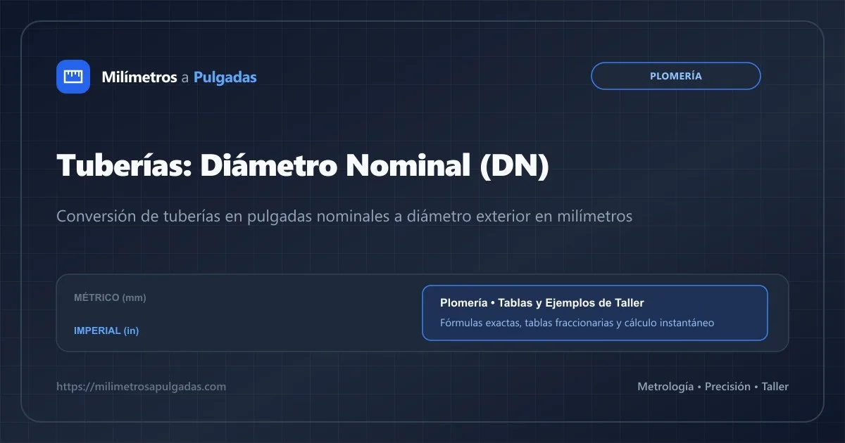 Tuberías y Plomería: Diámetros en Pulgadas y mm