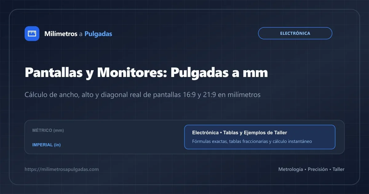 Pantallas TV y Monitores: De Pulgadas a mm