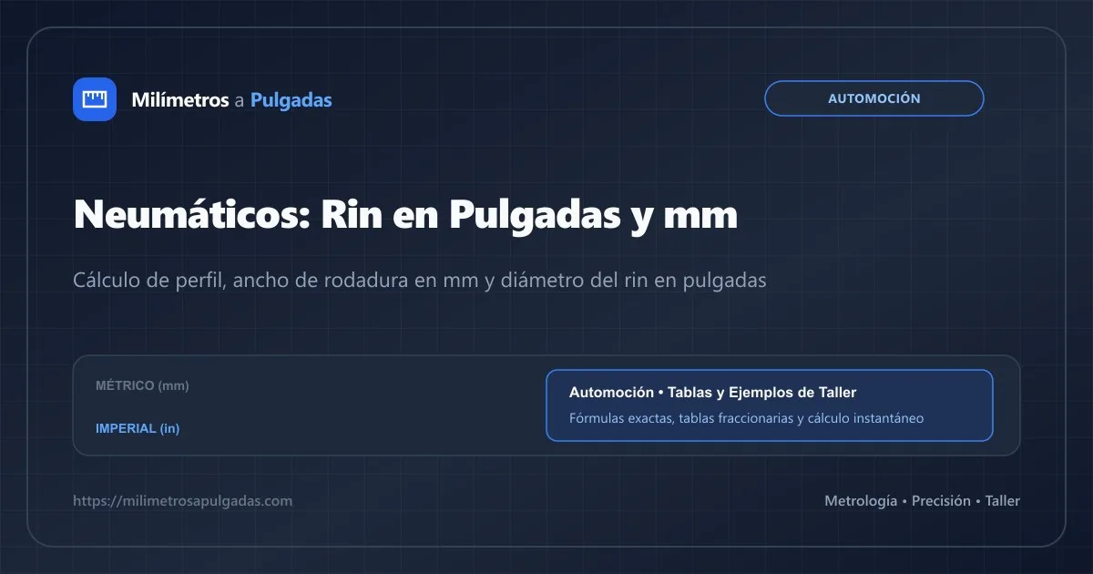 Neumáticos y Llantas: Pulgadas de Rin a mm